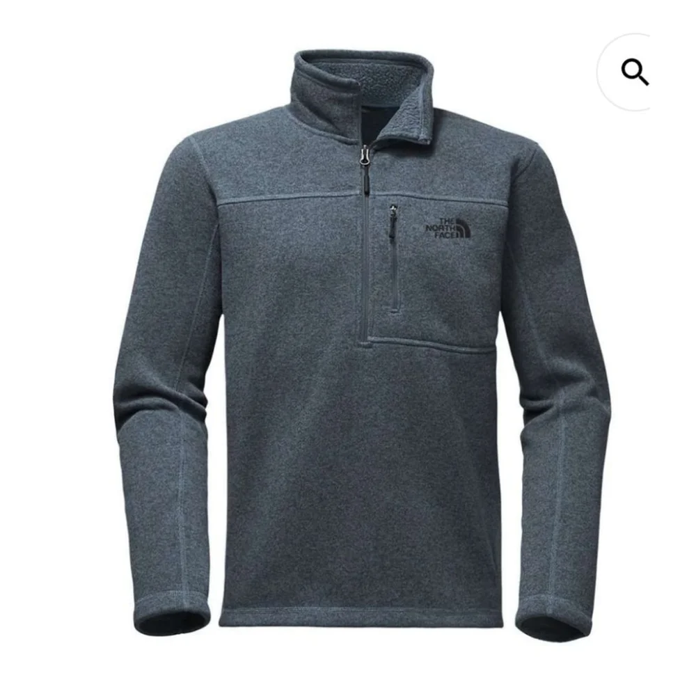 Men's The North Face Blue Heather Quarter Zip Fleece Pullover M